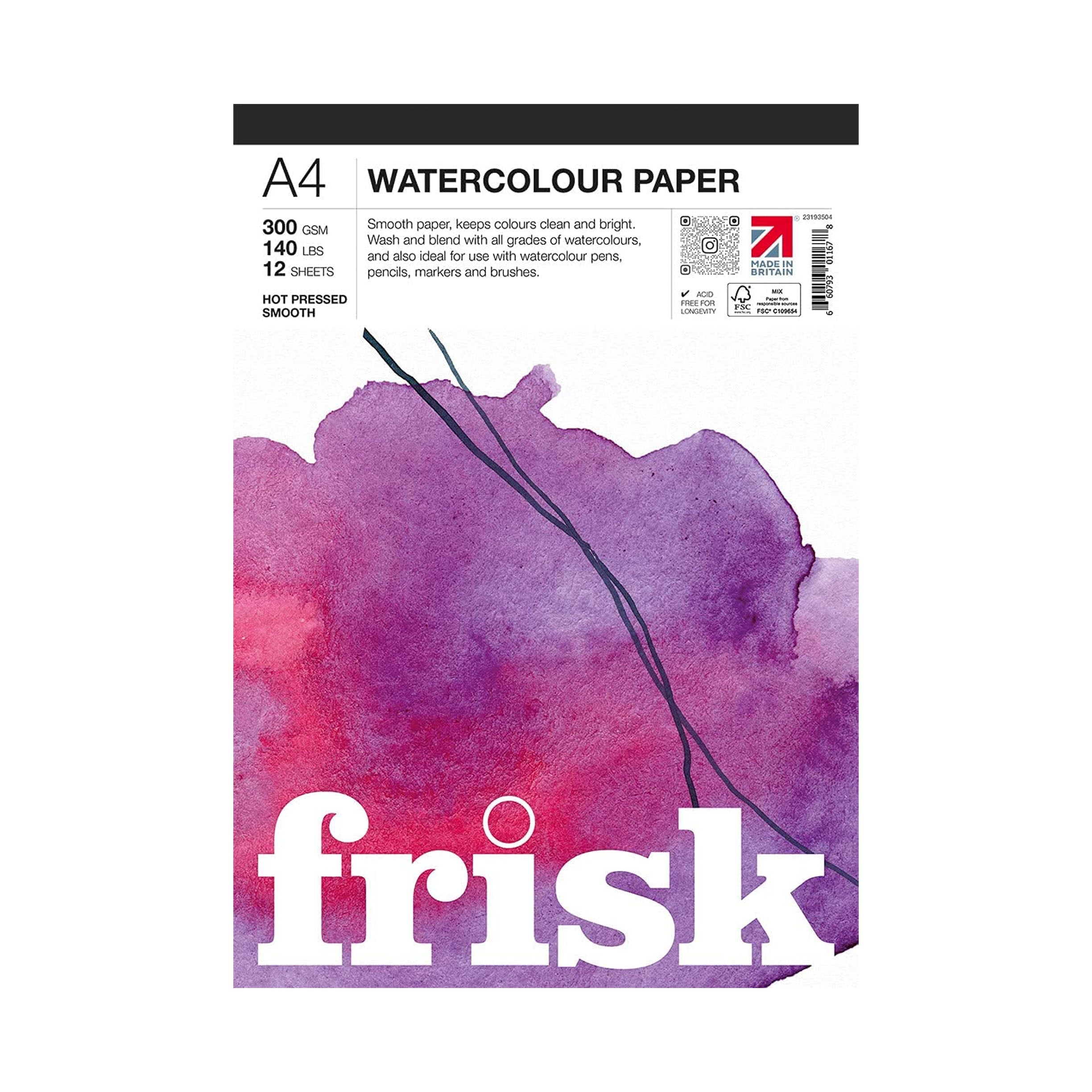 Frisk Hot Press Watercolor Paper Pad