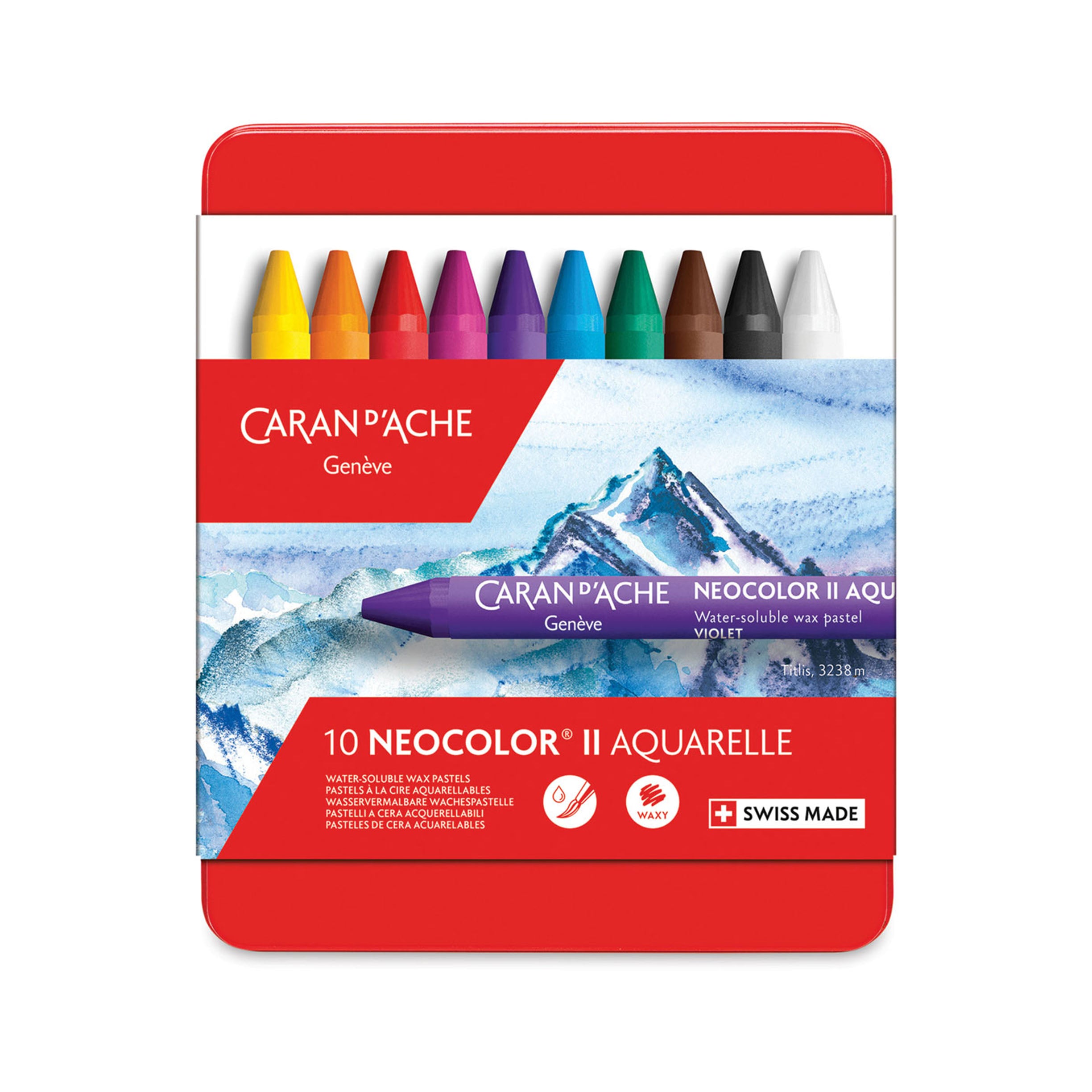 Caran d’Ache Neocolor II Aquarelle Artists’ Pastels, Set of 10