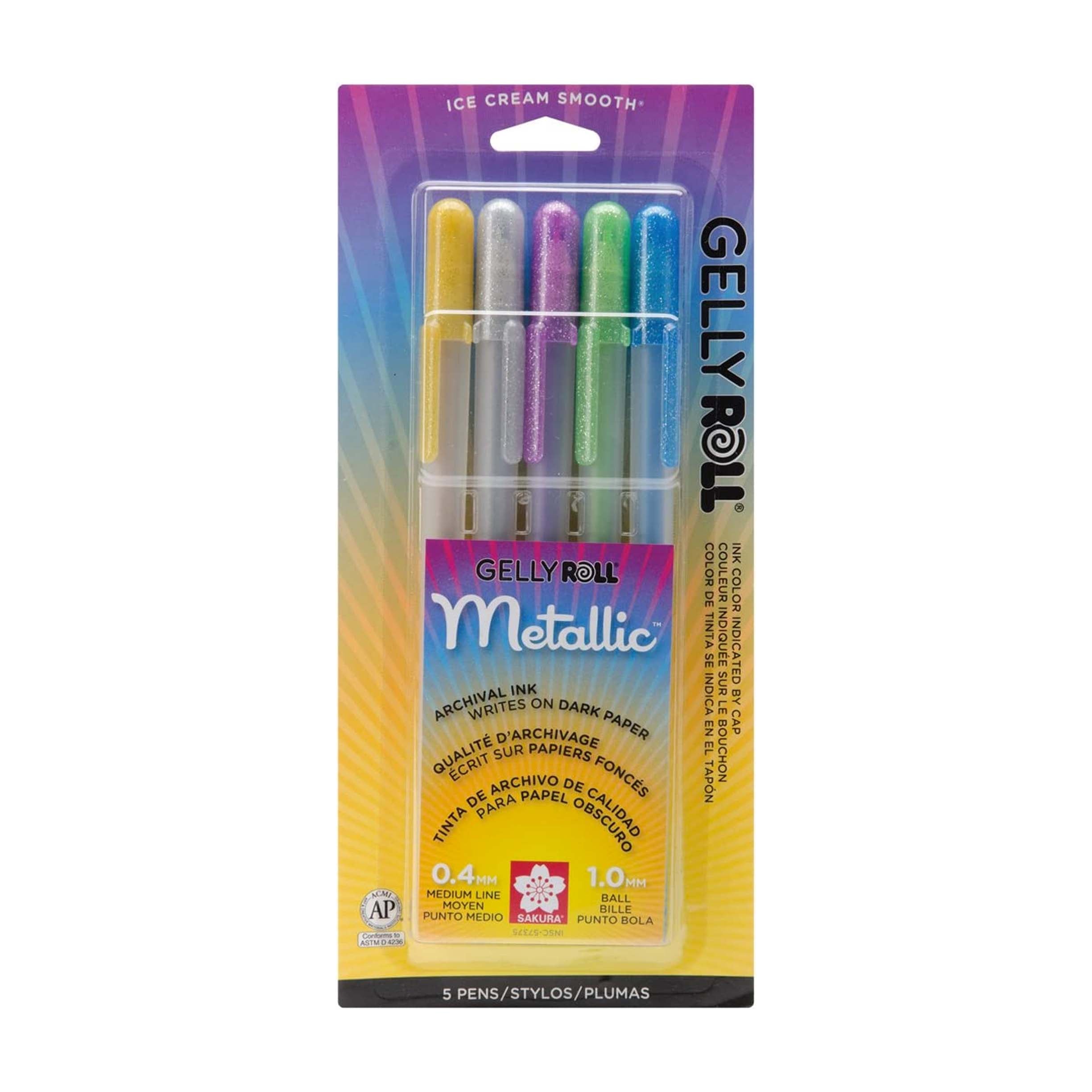 Sakura Gelly Roll Metallic Gel Pens, Hot Colors Set of 5