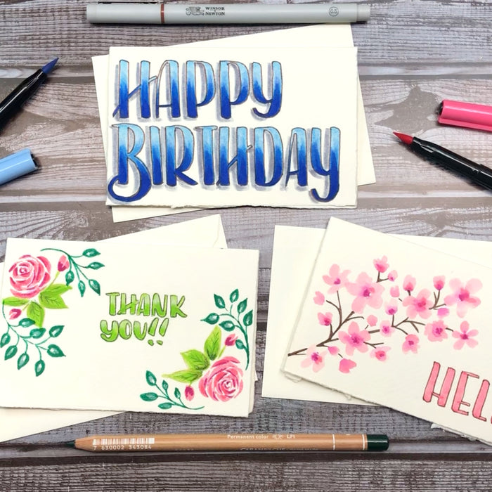Three DIY Hand Lettered Greeting Cards
