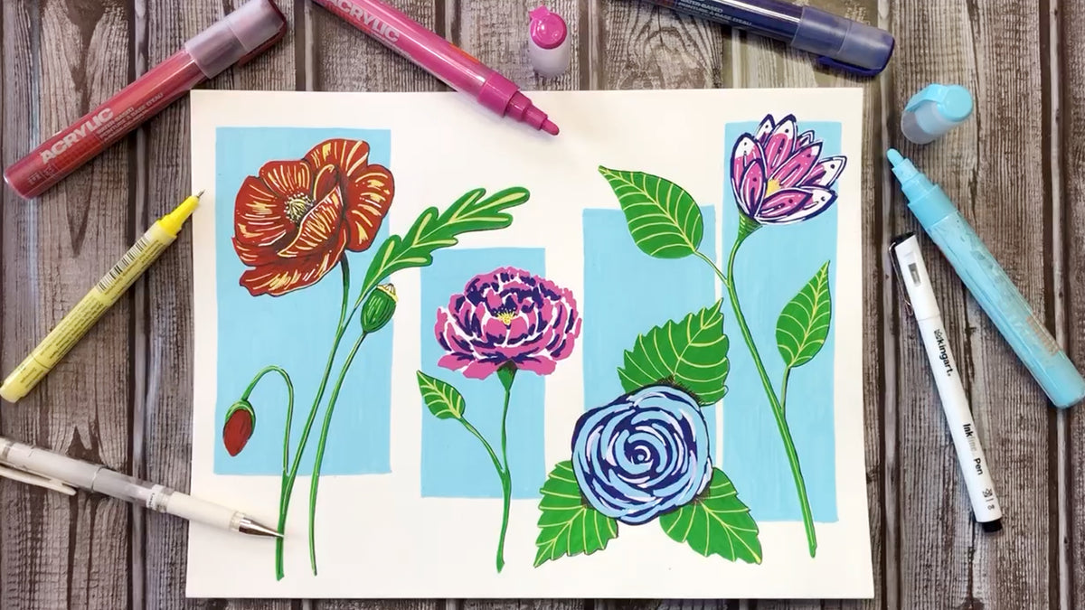 Illustrate Bright & Bold Flowers — ArtSnacks