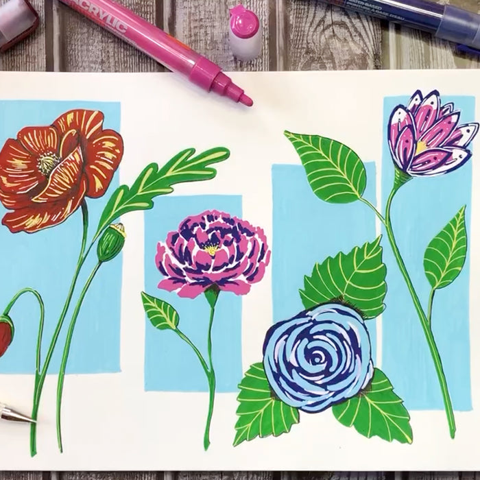 Illustrate Bright & Bold Flowers