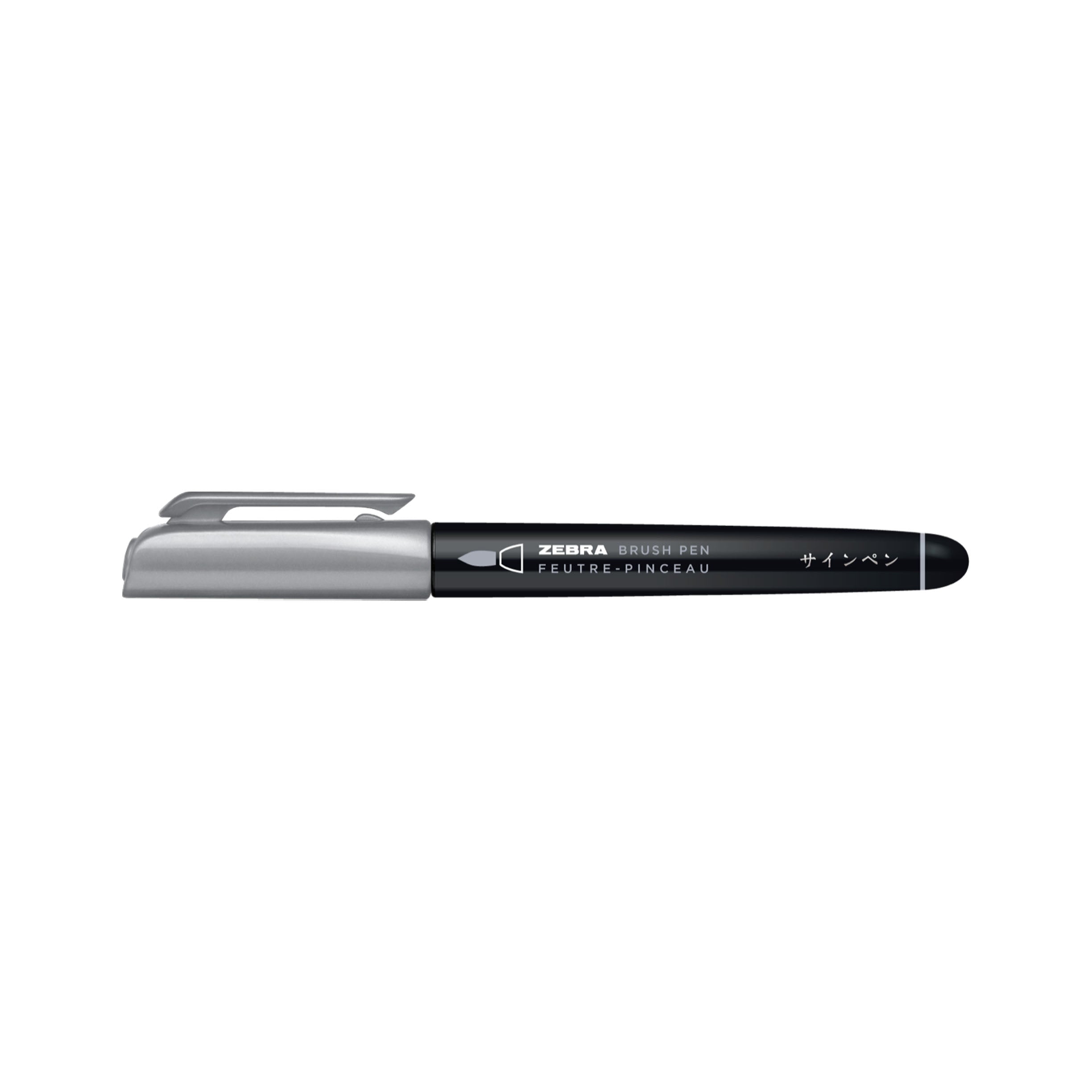 Zebra Metallic Brush Pen - Silver