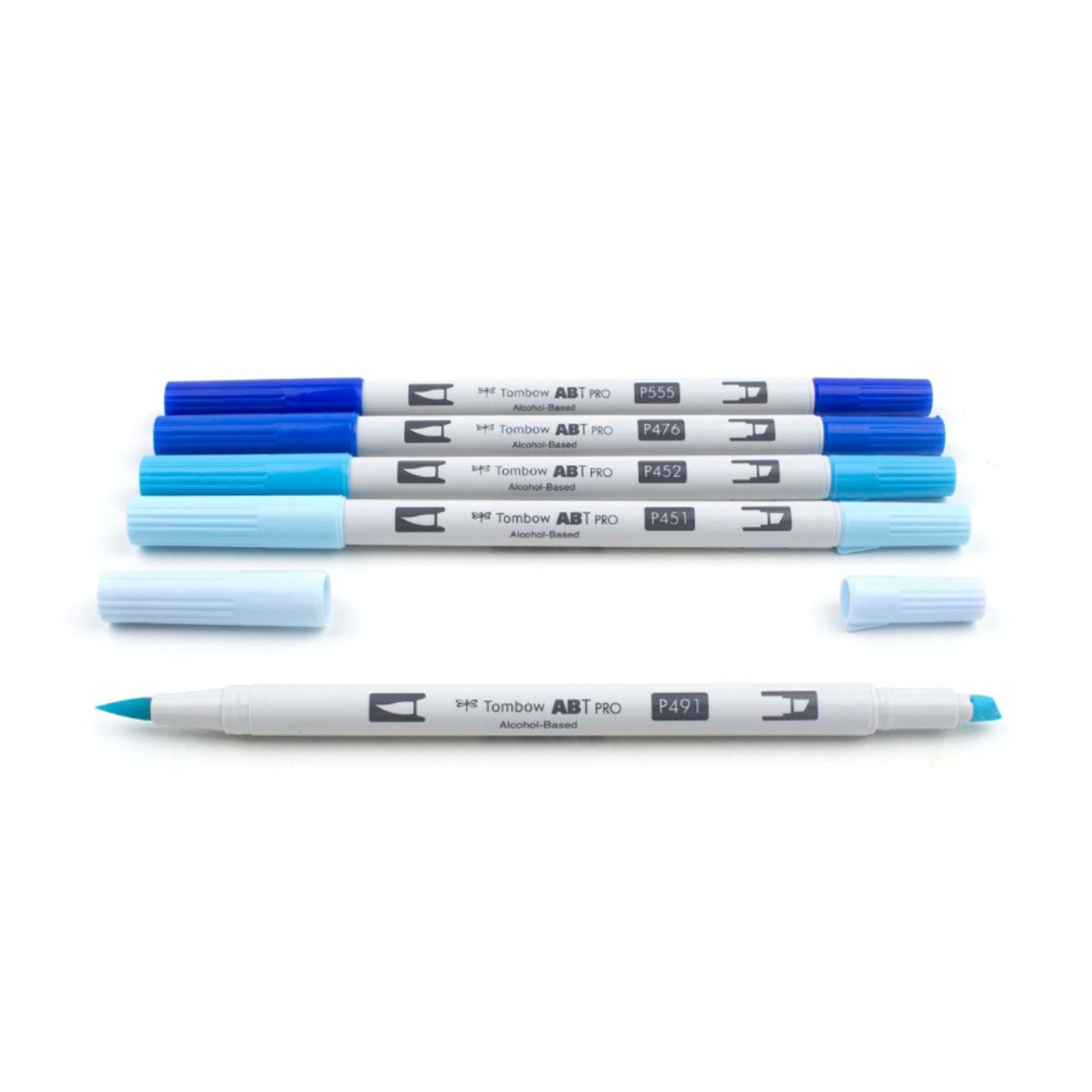 Tombow ABT PRO Alcohol-Based Markers, Blue Tones Set of 5