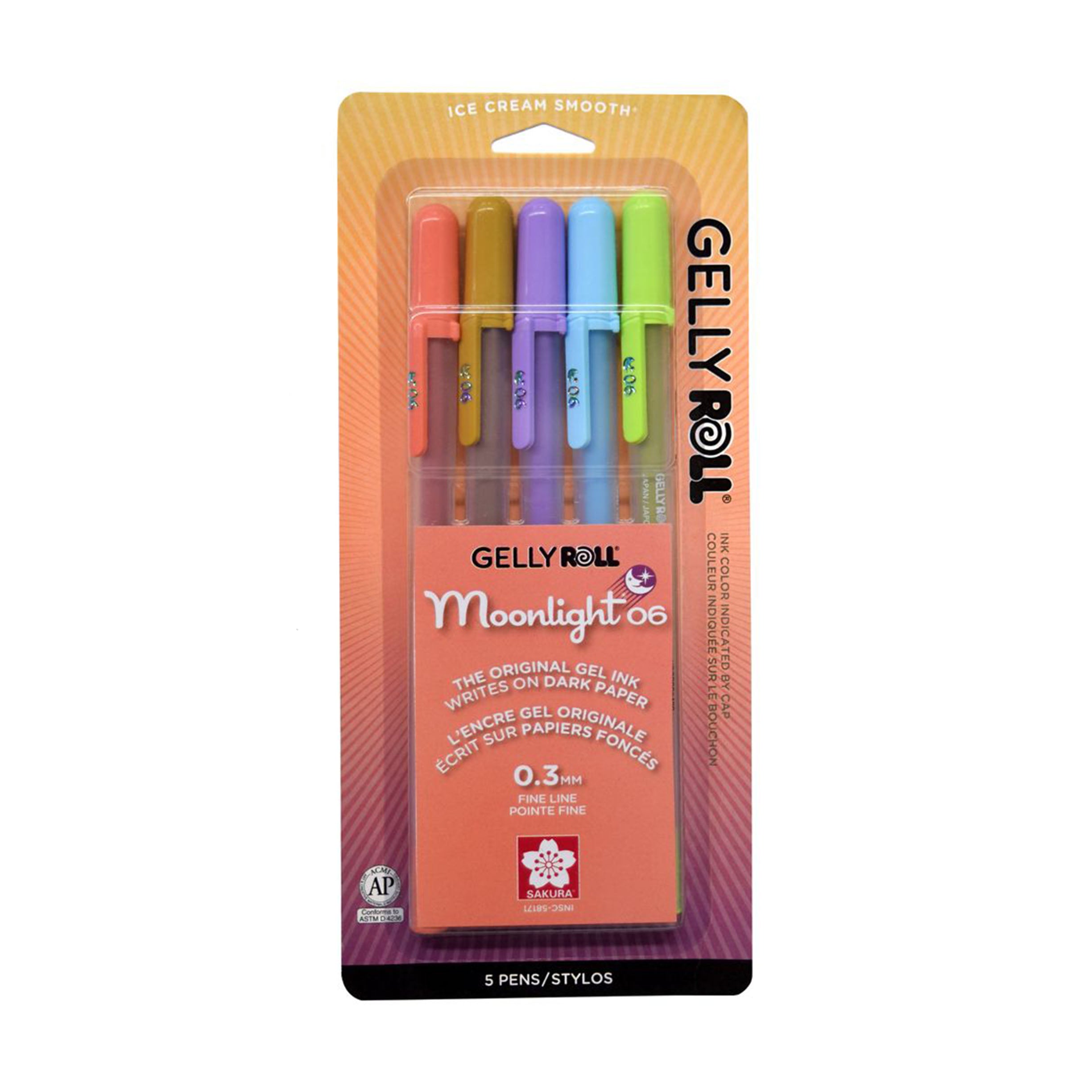 Sakura Gelly Roll Moonlight Gel Pens, Daylight Set of 5