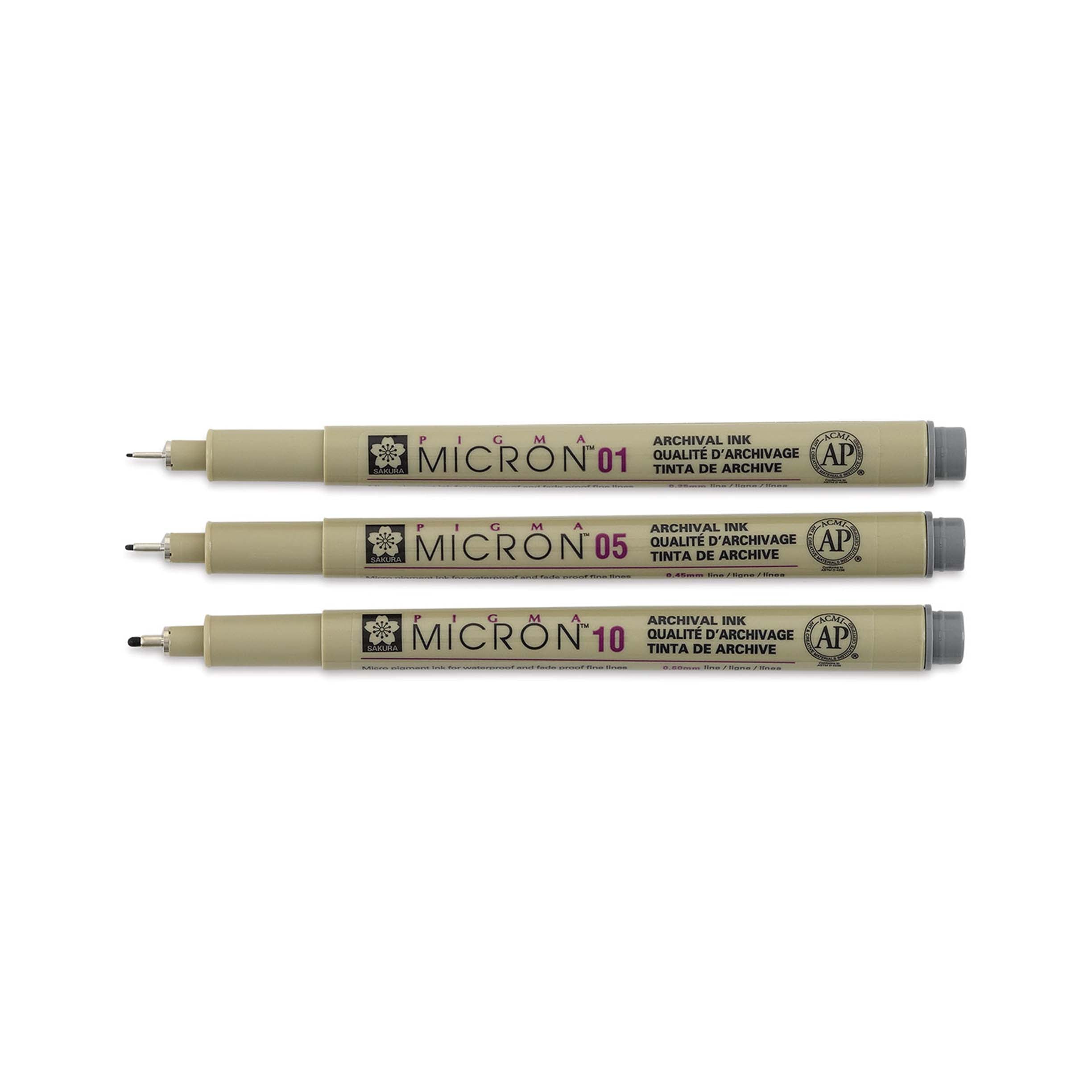 Sakura Pigma Micron Pens, Cool Gray Set of 3
