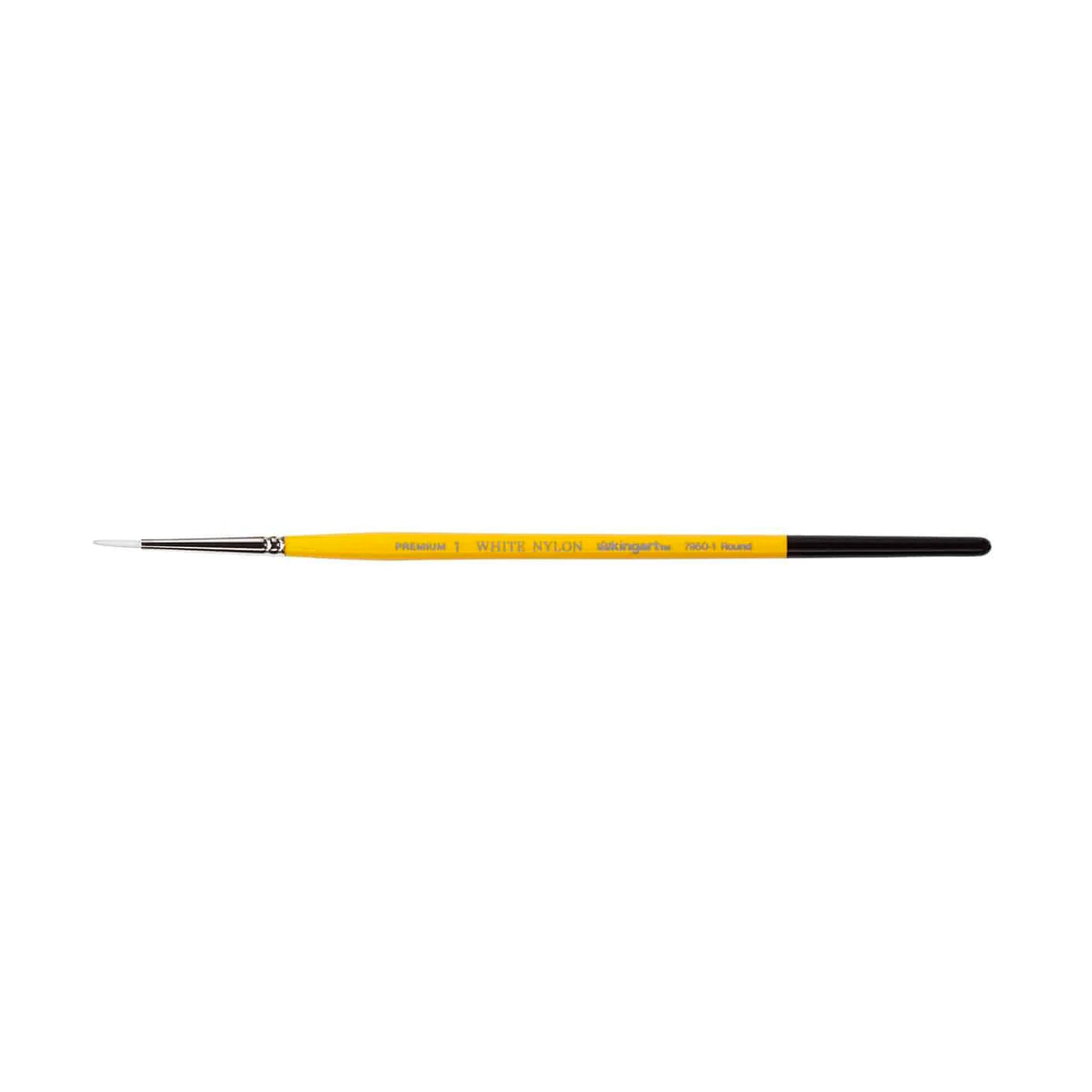KINGART™ Premium White Nylon 7950 Series Brush, Round Size 1