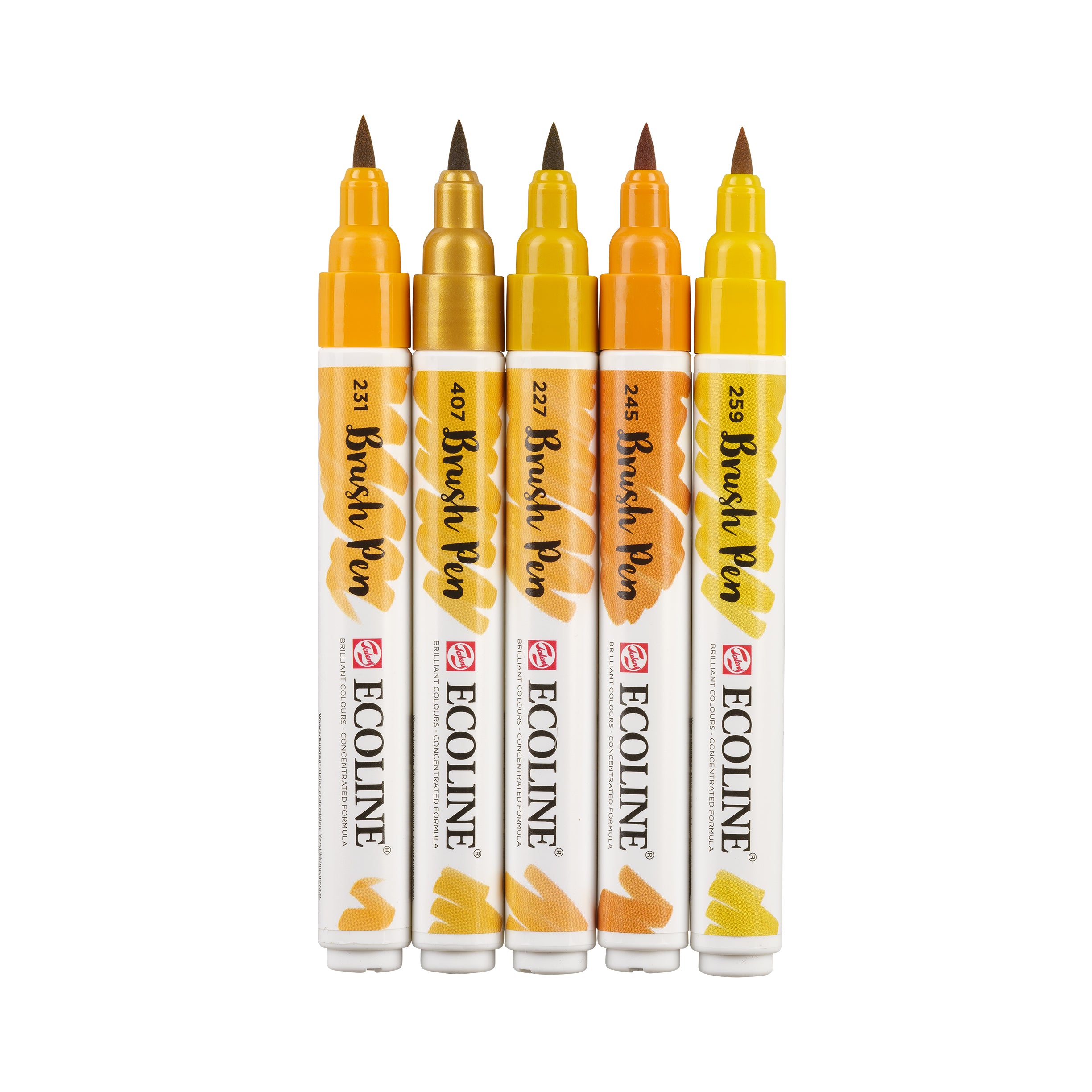 5-Color Grey Ecoline Brush Pen Set