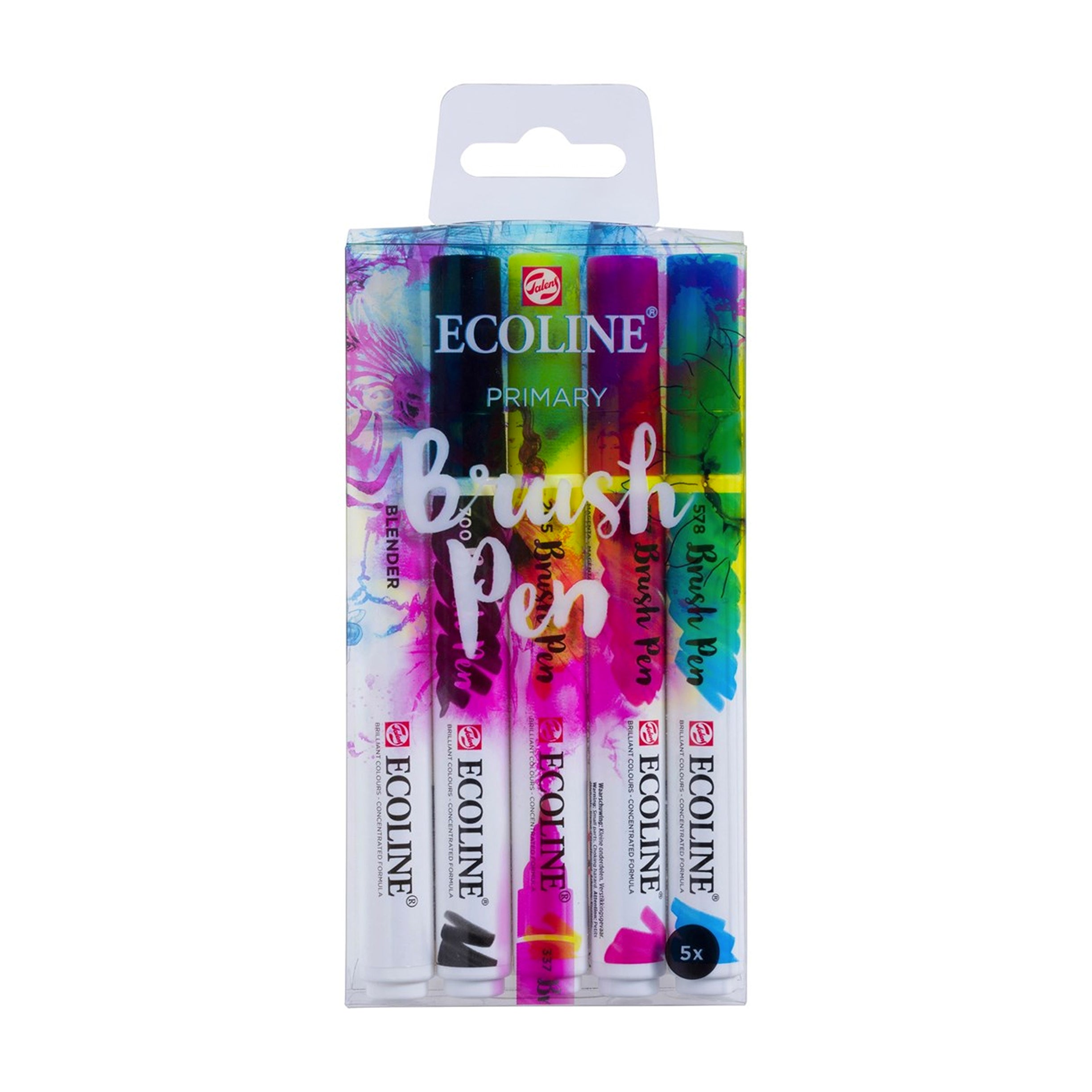 Royal Talens Ecoline Brush Pens, Primary Set of 5