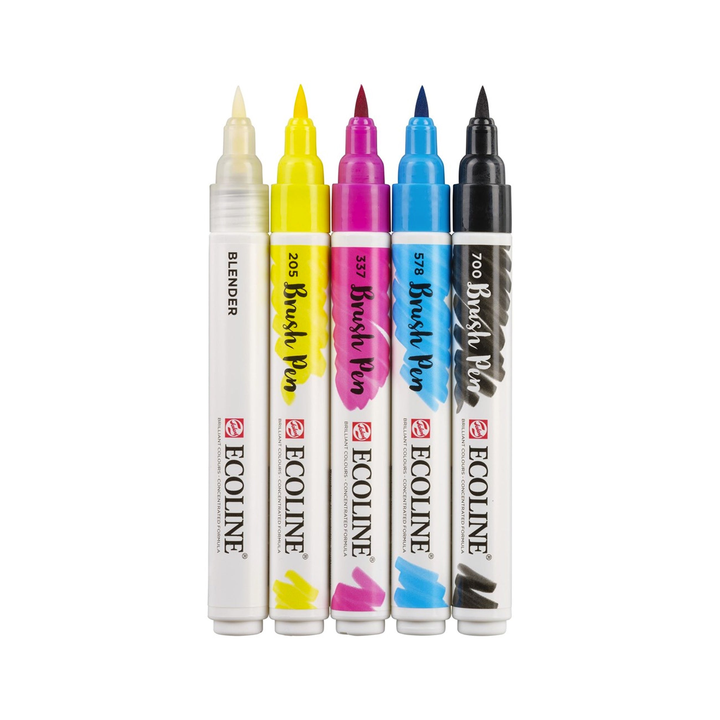 Echter voedsel microscopisch Royal Talens Ecoline Brush Pens, Primary Set of 5 — ArtSnacks