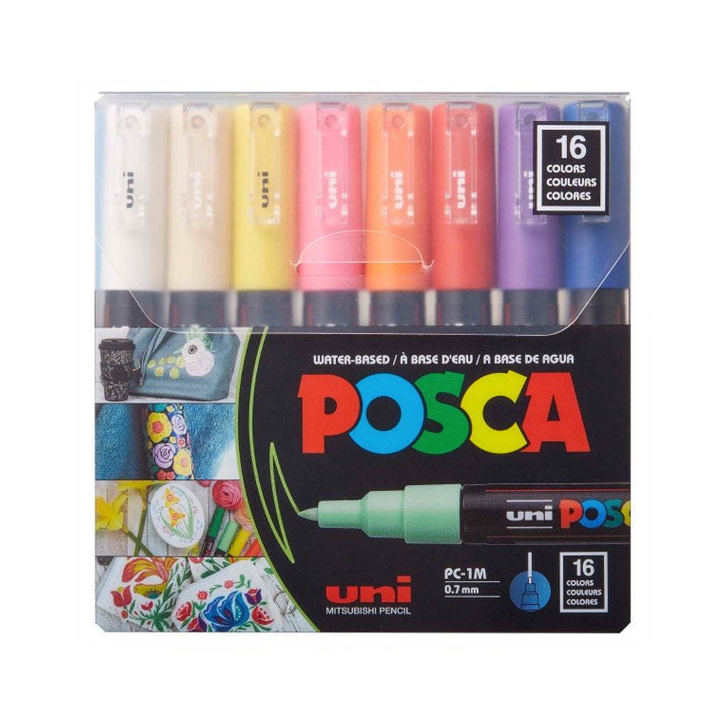 Uni-POSCA PC-1M Extra-Fine Tip Paint Markers, Basic Colors Set of 16 —  ArtSnacks