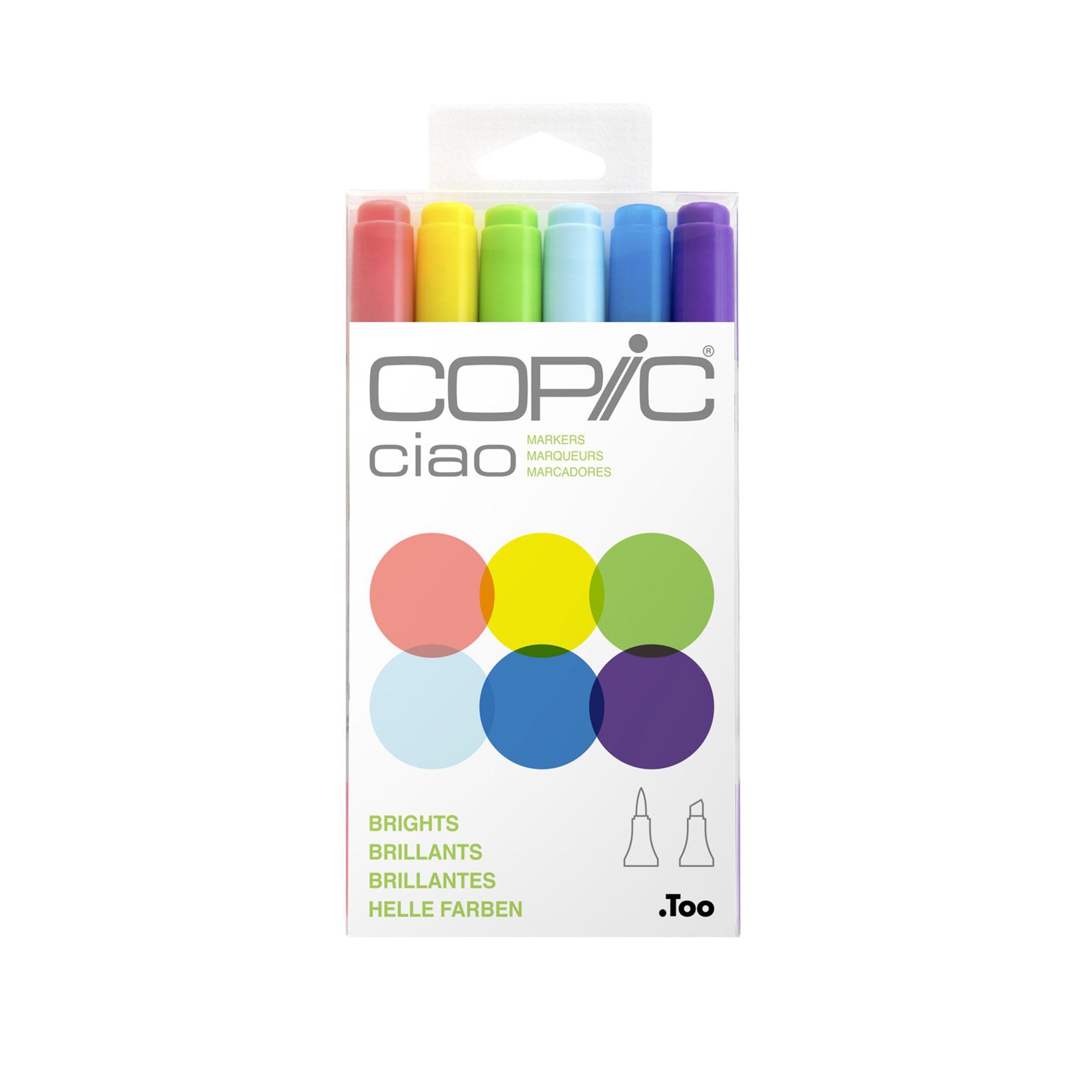 Copic Ciao Markers, Brights Set of 6