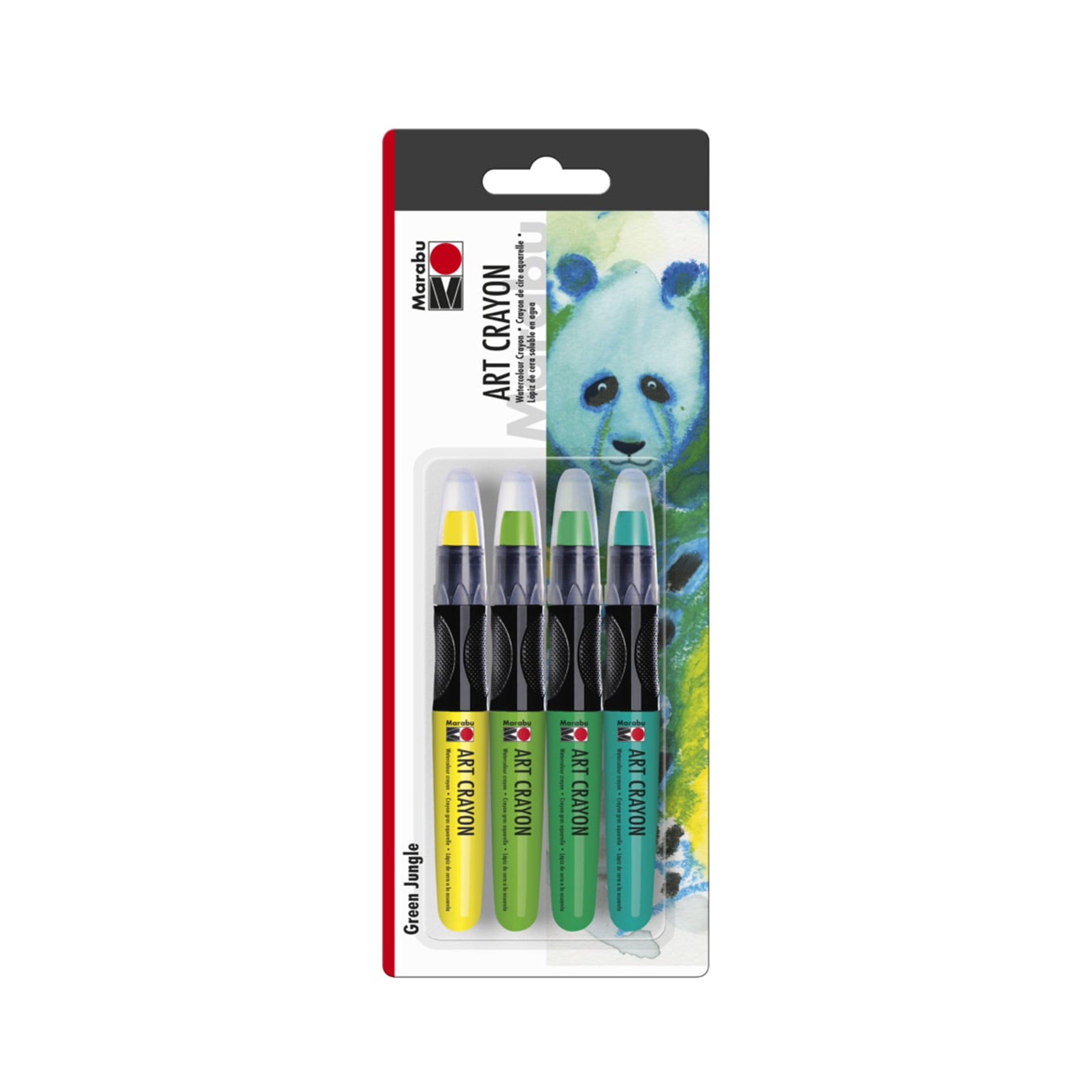 Marabu Mixed Media Art Crayons, Green Jungle Set of 4