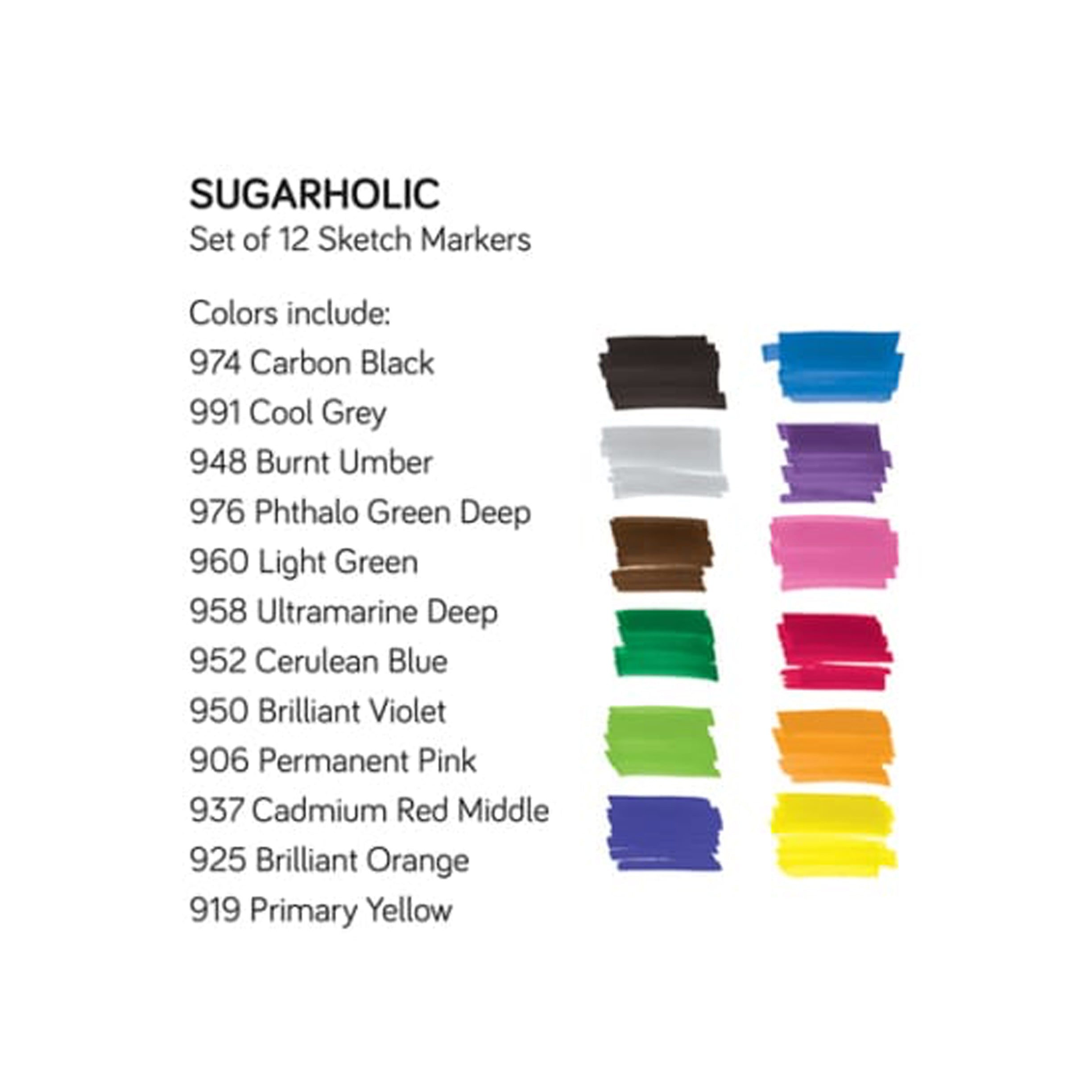 Marabu Graphix Sketch Markers, Sugarholic Set of 12